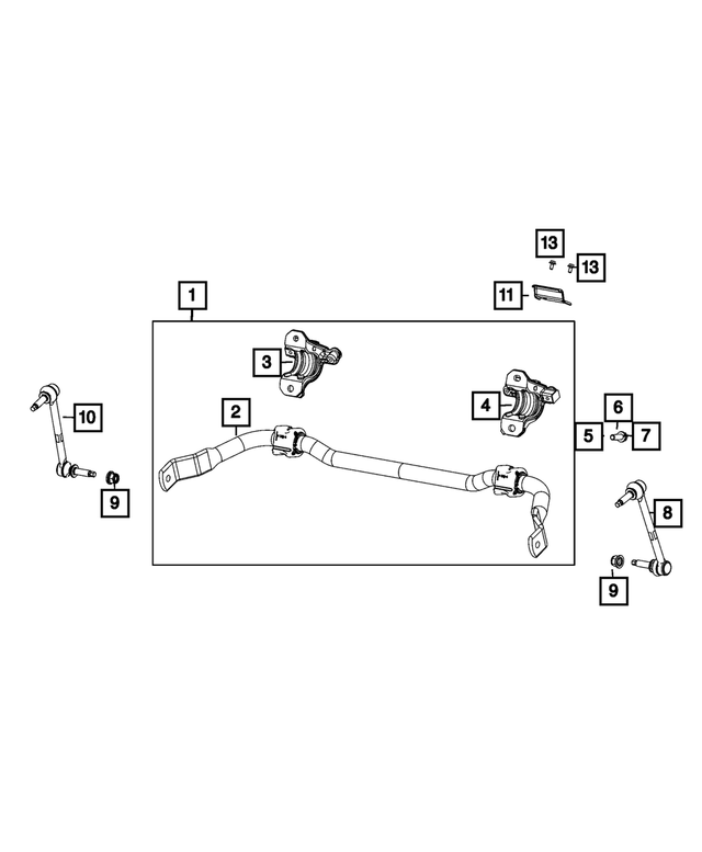 68460775AA - Front Suspension: Front Stabilizer Bar for Jeep: Grand Cherokee, Grand Cherokee L Image