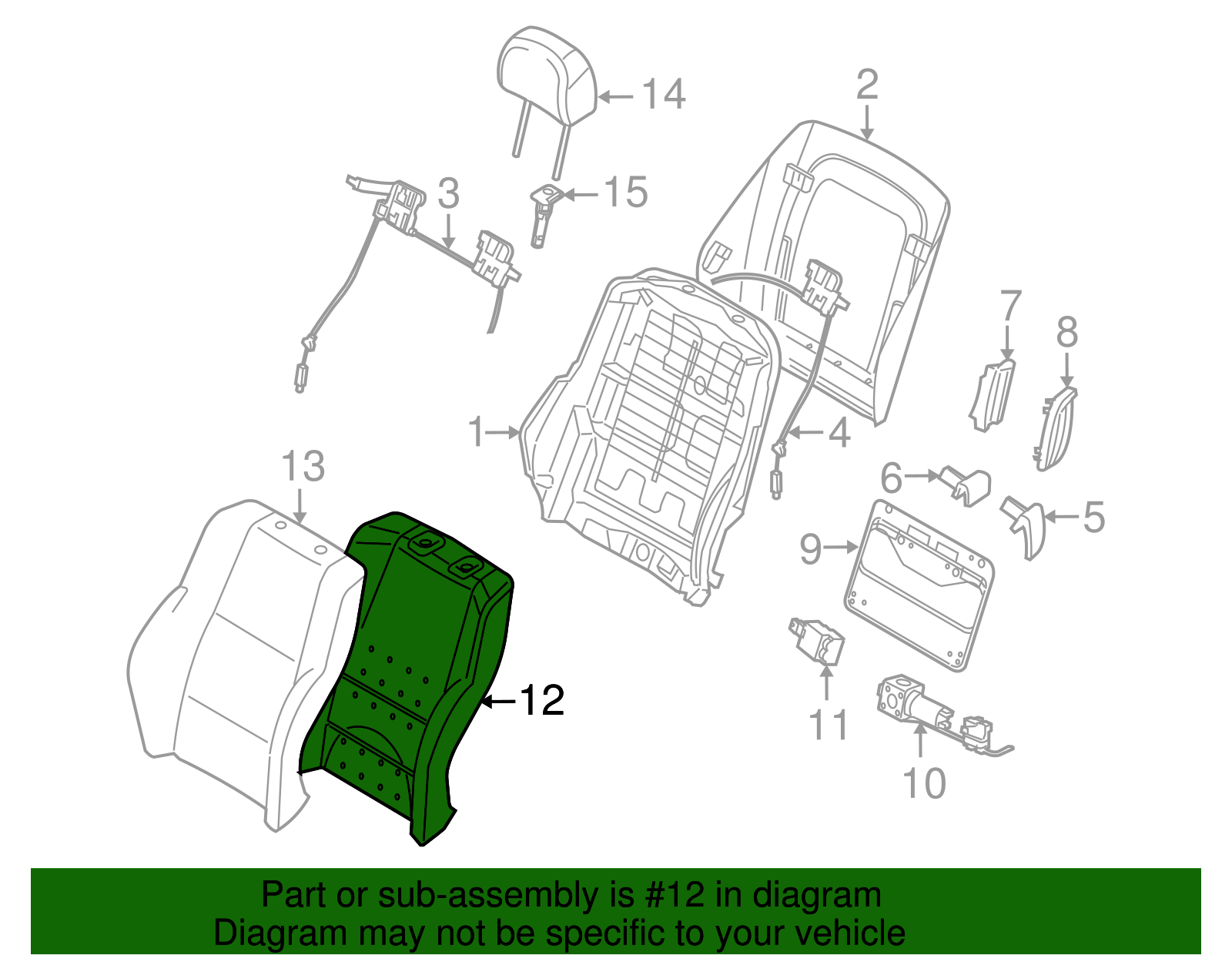 Seat Back Pad - BMW (52-10-7-052-353)