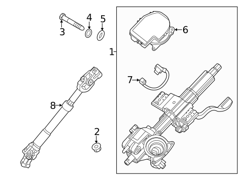 Steering Column Assembly for 2021 Hyundai Elantra #0