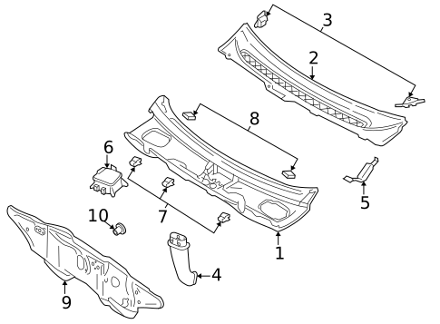 Cowl for 2005 Mercury Montego #0