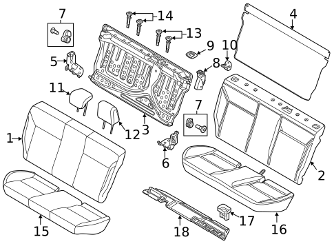 Rear Seat Components for 2014 Ford Focus #2