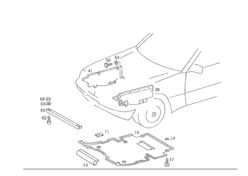 Engine Compartment Panelling, Gasoline Vehicles for 1993 Mercedes-Benz 500E #1