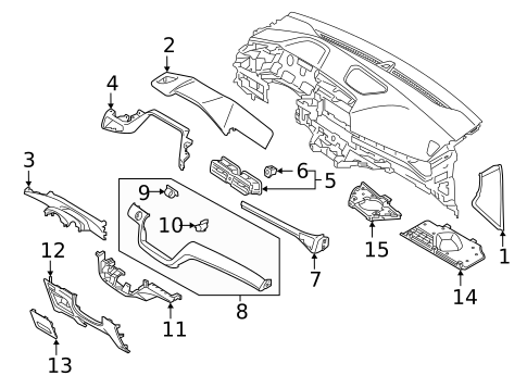 Instrument Panel Components for 2021 Hyundai Ioniq #0