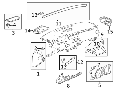 Instrument Panel Components for 2014 Chevrolet Camaro #0