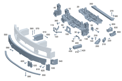 Front Reinforcement and Radiator Support for 2025 Mercedes-Benz EQE 500 SUV #0