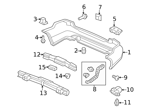 Bumper & Components - Rear for 2007 Honda Accord #1