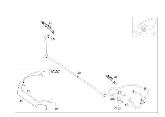 185450026 - Windshield Washer System, Emergency Equipment: Receptacle Housing for Mercedes-Benz Image image