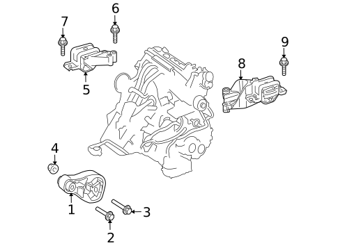 Engine & Trans Mounting for 2014 Smart Fortwo #0