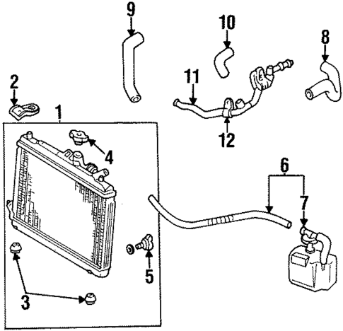 Radiator & Components for 1996 Ford Aspire #0