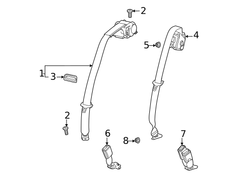 Rear Seat Belts for 2025 Chevrolet Trailblazer #0