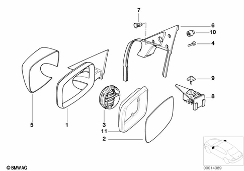 Outside Mirror for 1996 BMW 840i #0
