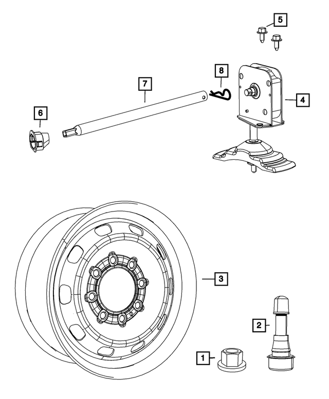 52021649AA - Wheels: Spare Tire Winch Tube Grommet for Mopar Image