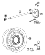 52021649AA - Wheels: Spare Tire Winch Tube Grommet for Dodge: Ram 1500, Ram 2500, Ram 3500 | Ram: 2500, 3500 Image
