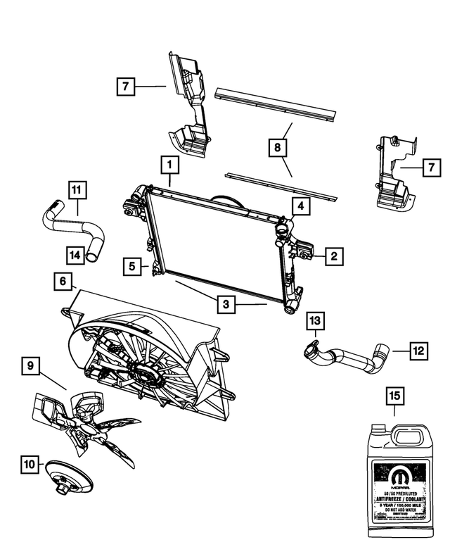 « 55116920AA – Cooling : Radiateur, Infér Joint pour Mopar Image »