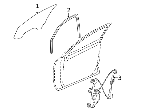 Glass - Front Door for 2004 Pontiac Grand Prix #0