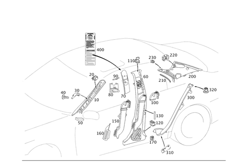 Paneling for a, B, C and D-Pillars for 2007 Mercedes-Benz E320 #0