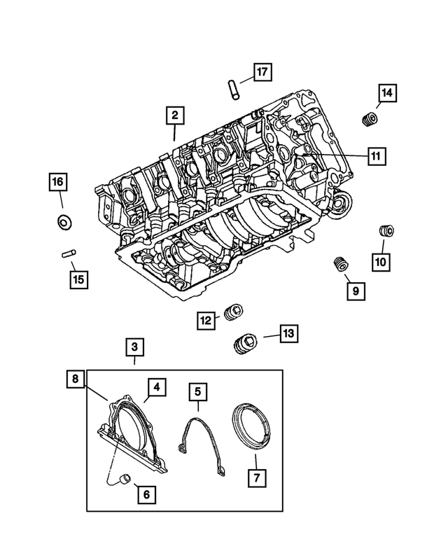5139102AC - Engine 5.7L Eight Cylinder: Short Block Engine for Mopar Image