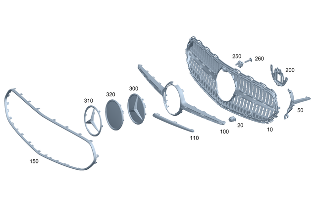 2068885100 - : Bracing, Radiator Grille for Mercedes-Benz Image
