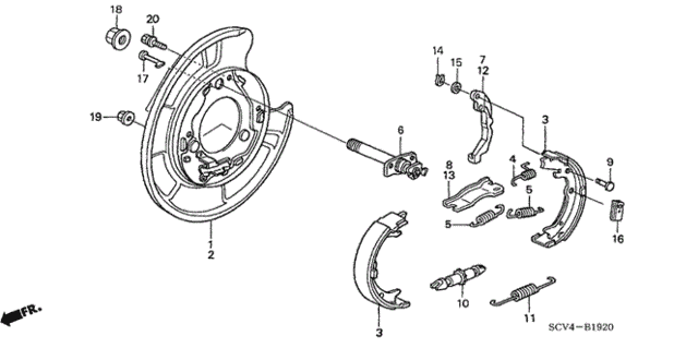 Parking Brake Shoe for 2005 Honda Element #0