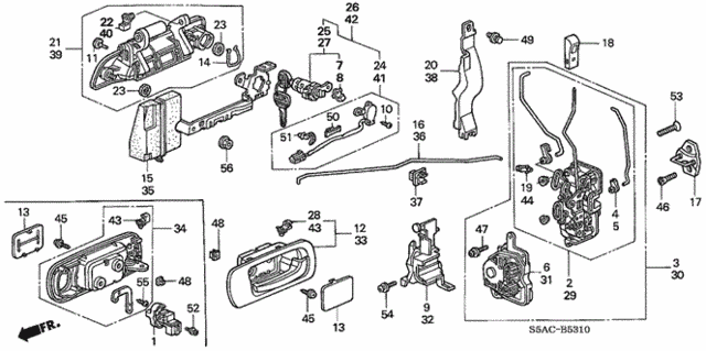 Front Door Locks - Outer Handle for 2005 Honda Civic #0