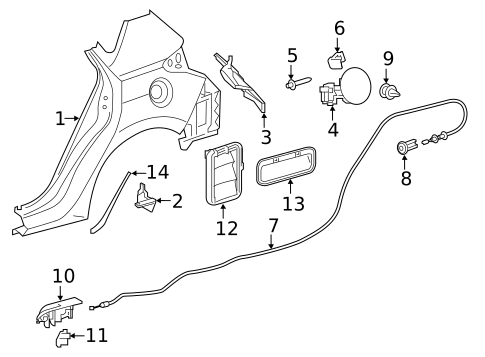 Exterior Trim - Quarter Panel for 2016 Scion iM #0