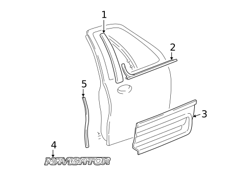 Exterior Trim - Front Door for 2005 Lincoln Navigator #0