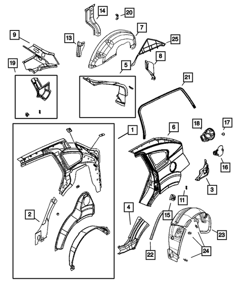 Aperture Panel and Pillar Supports for 2008 Dodge Caliber #0