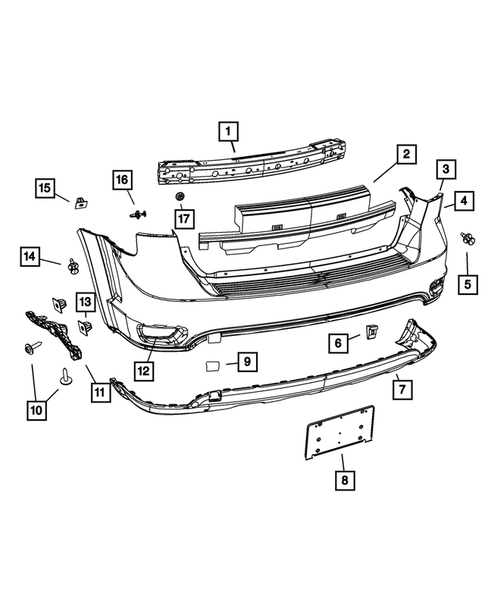 Rear Bumper and Fascia for 2011 Dodge Journey #0