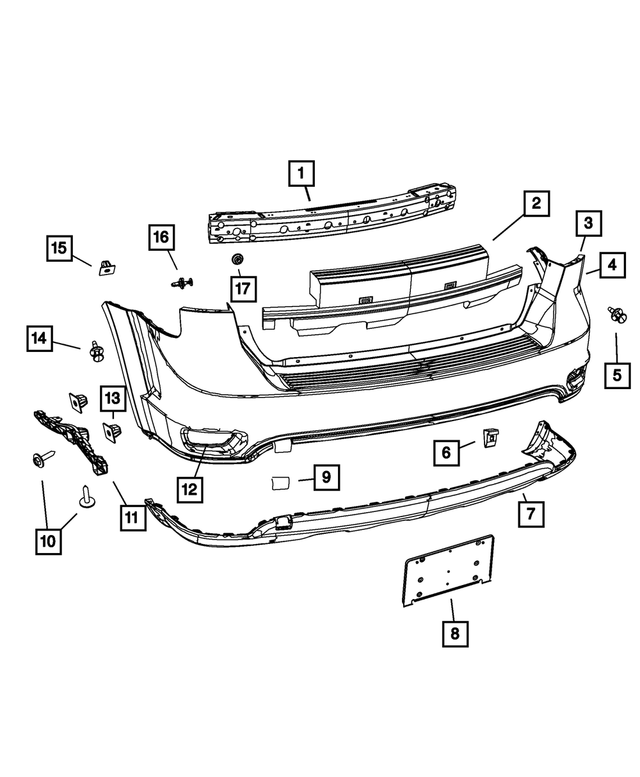 68088783AB - Frame, Bumper and Fascia: Rear Energy Absorber for Mopar Image image