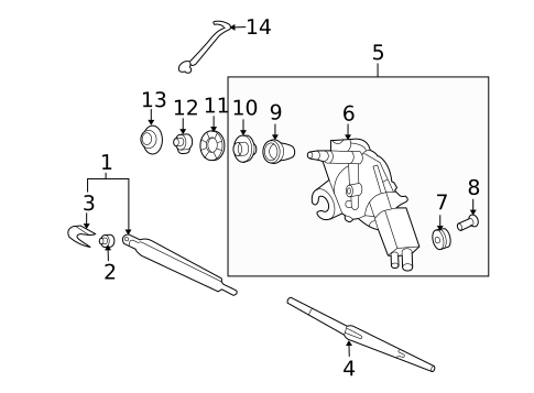 Wiper & Washer Components for 2007 Hyundai Entourage #1