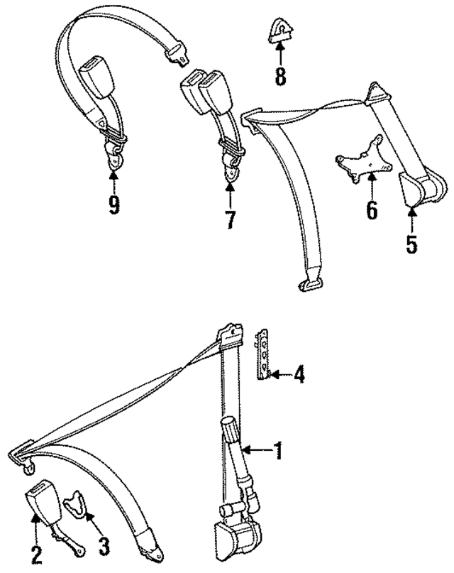 1248600586 - Electrical: Belt &amp; Retractor for Mercedes-Benz Image