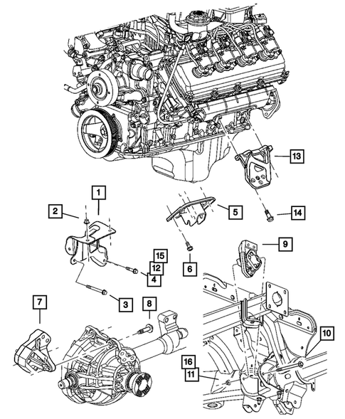 Engine Mounting for 2004 Dodge Durango #1
