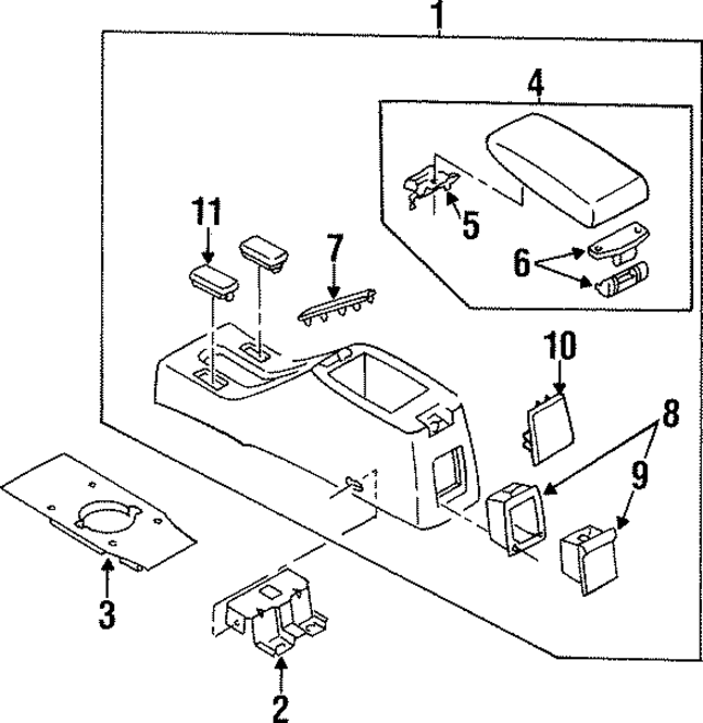 B16M6442090 - : Console Assembly for Mazda Image