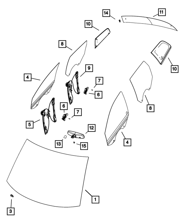 5155280AC - : Shipping Assembly - 30 Lite Glass Windshield for Mopar Image