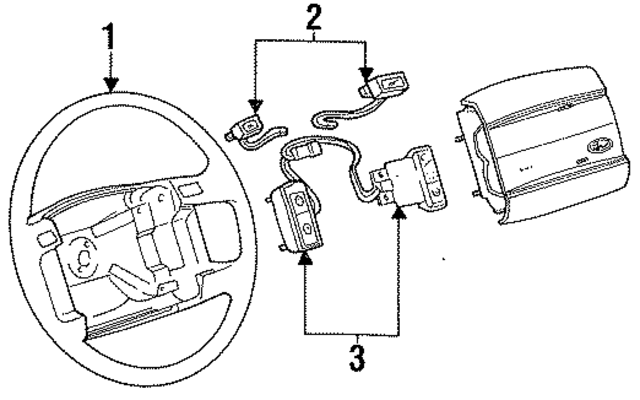 FODZ13A805AK - Steering: Horn Switch for Ford: Bronco, F-150, F-250, F-250 HD, F-350, F-Super Duty, Taurus | Lincoln: Town Car | Mercury: Capri, Sable Image