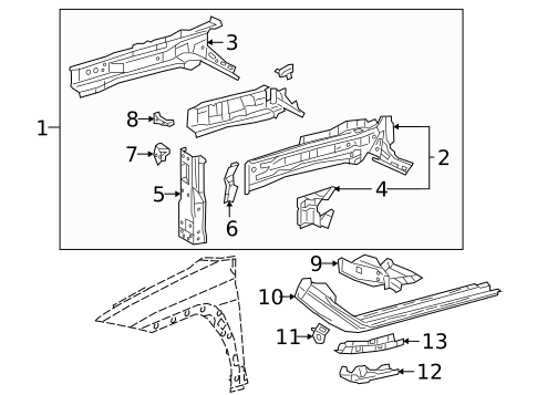 Structural Components & Rails for 2019 Lexus UX250h #0