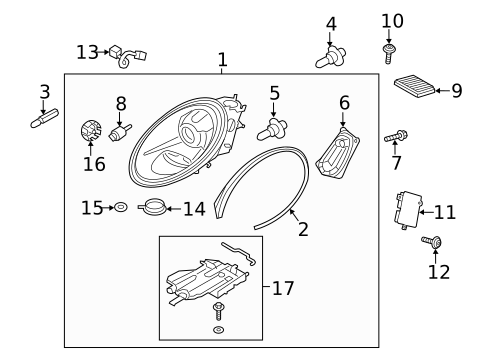 Headlamp Components for 2012 Porsche 911 #3
