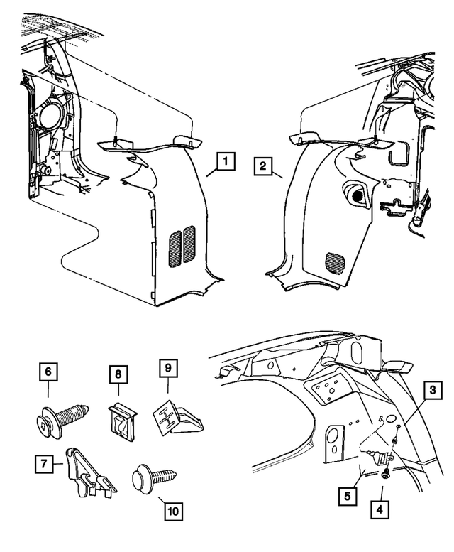 6505675AA - Interior Trim: Molding Clip for Mopar Image image