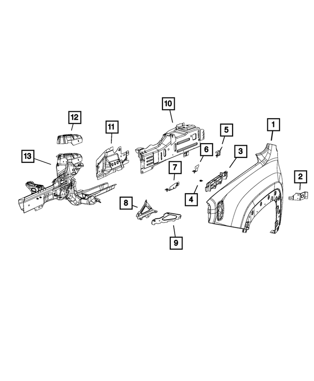 « 68674887AA – Body Sheet Metal Except Doors : Aile Panneau, Côté Droit pour Mopar Image »