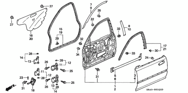 Front Door Panels for 1993 Honda Civic #0