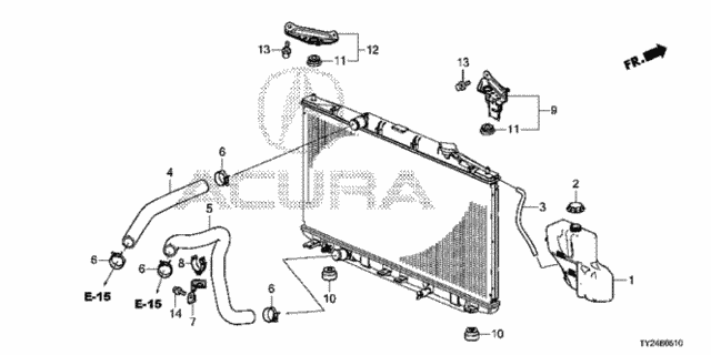 Radiator Hose - Reserve Tank for 2017 Acura RLX #0