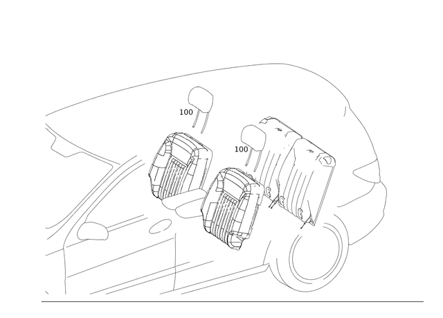 2519700678 - Rear Seat Bench: Head Restraint for Mercedes-Benz: R320, R350, R500 Image image