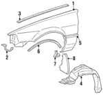 5383512040 - Body: Splash Shield Brace for Toyota: Corolla Image