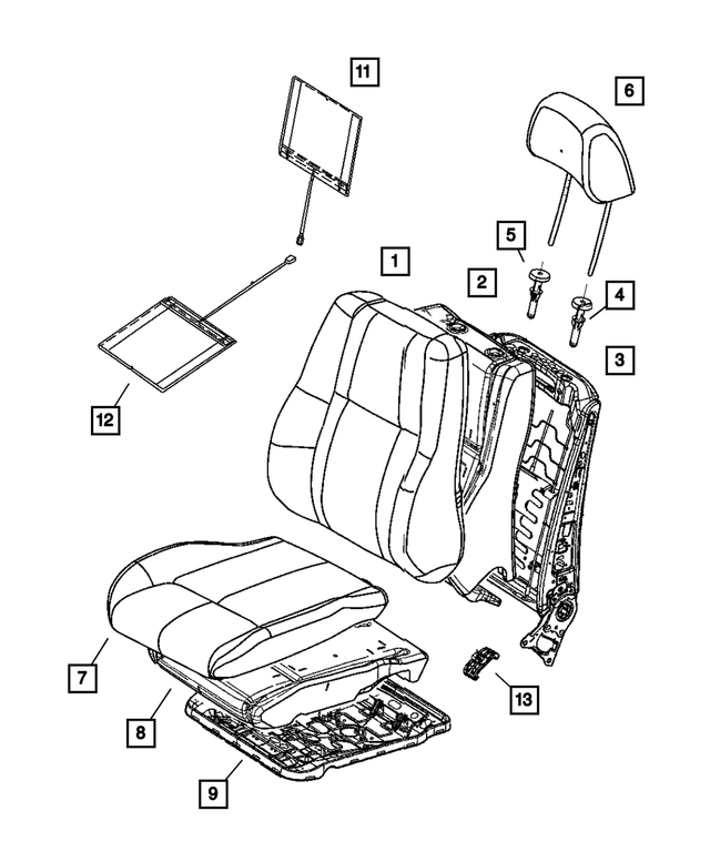 5183644AA - Interior Trim: Seat Back Foam, Right for Mopar Image