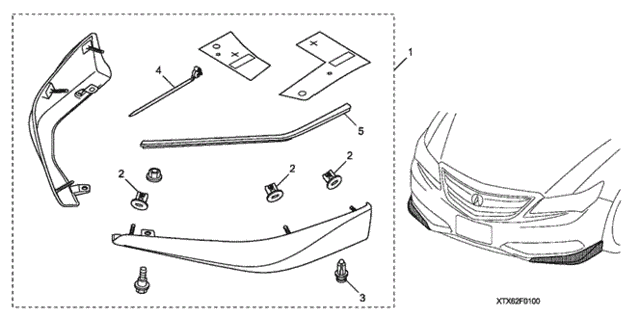 Front Underbody Spoiler (1) for 2015 Acura ILX #0