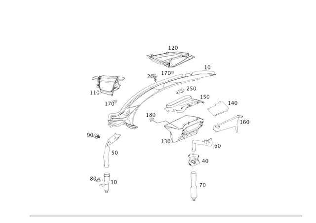 6038 - Heating and Ventilation: Nut-and-Washer Assembly for Mercedes-Benz Image image