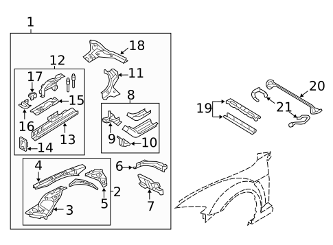 Structural Components & Rails for 2010 Mazda RX-8 #0