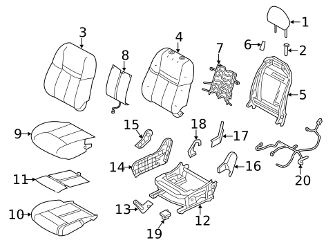 Passenger Seat Components for 2021 Nissan Qashqai #0