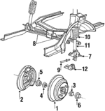 E43Z1113B - Suspension: Hub &amp; Drum for Ford: Escort, EXP, Tempo | Mercury: Lynx, Topaz Image