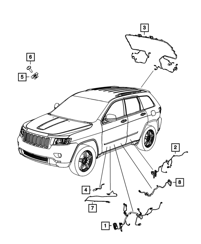 68022239AH - Electrical: Front Door Wiring, Left for Mopar Image